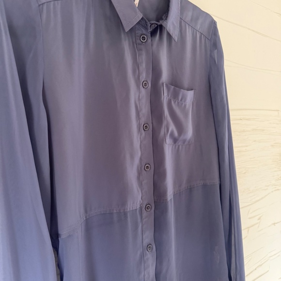 Free People | Best of Both Worlds Blouse | XS | Lavender Sheer Button-Up - Picture 4 of 6
